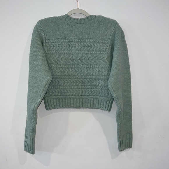 FOR LOVE & LEMONS Green Dominique Shoulder Pad Sweater size Small - Picture 10 of 15